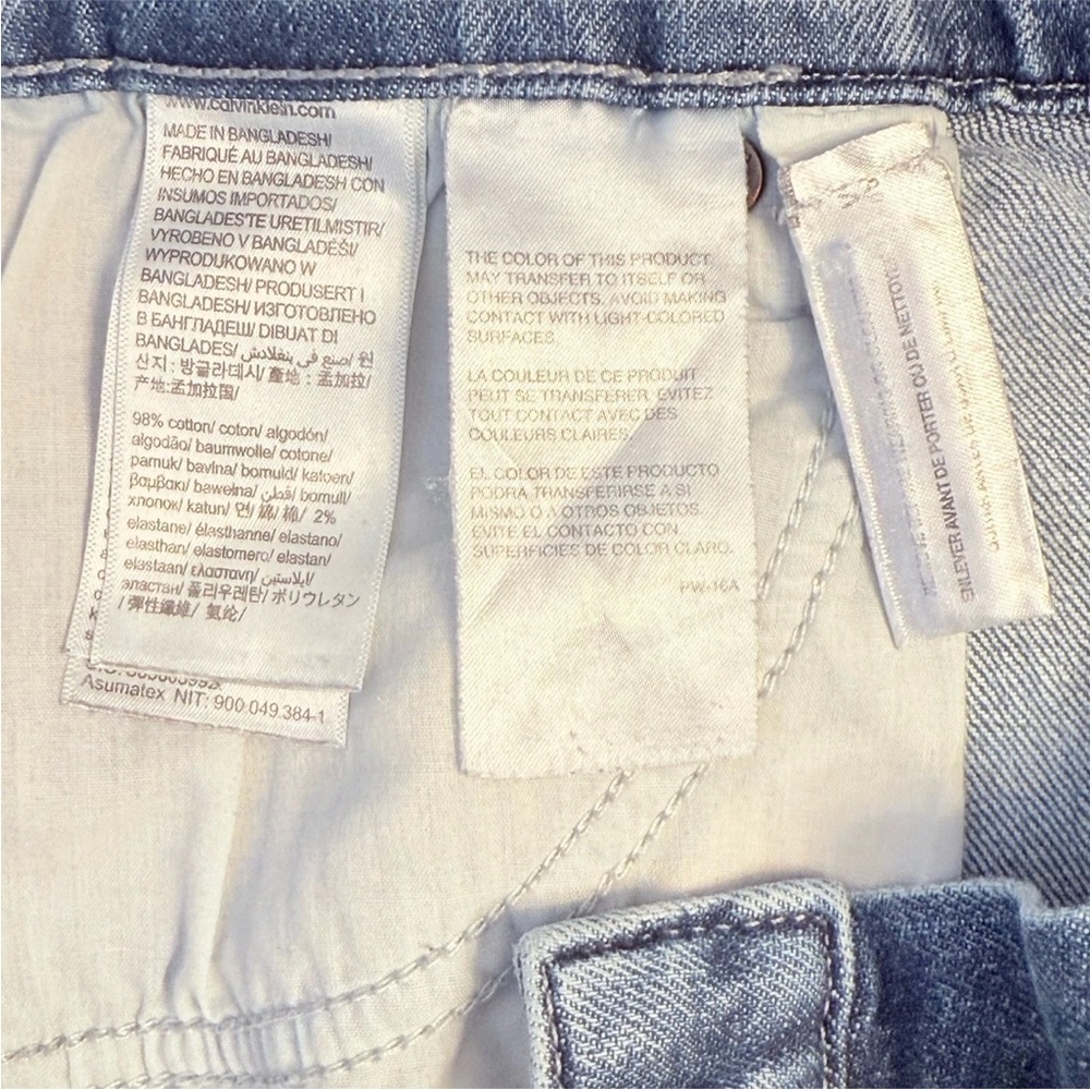Calvin Klein Blue Skinny Jeans Mens 38x30 Light Wash Cotton Stretch - Picture 11 of 14